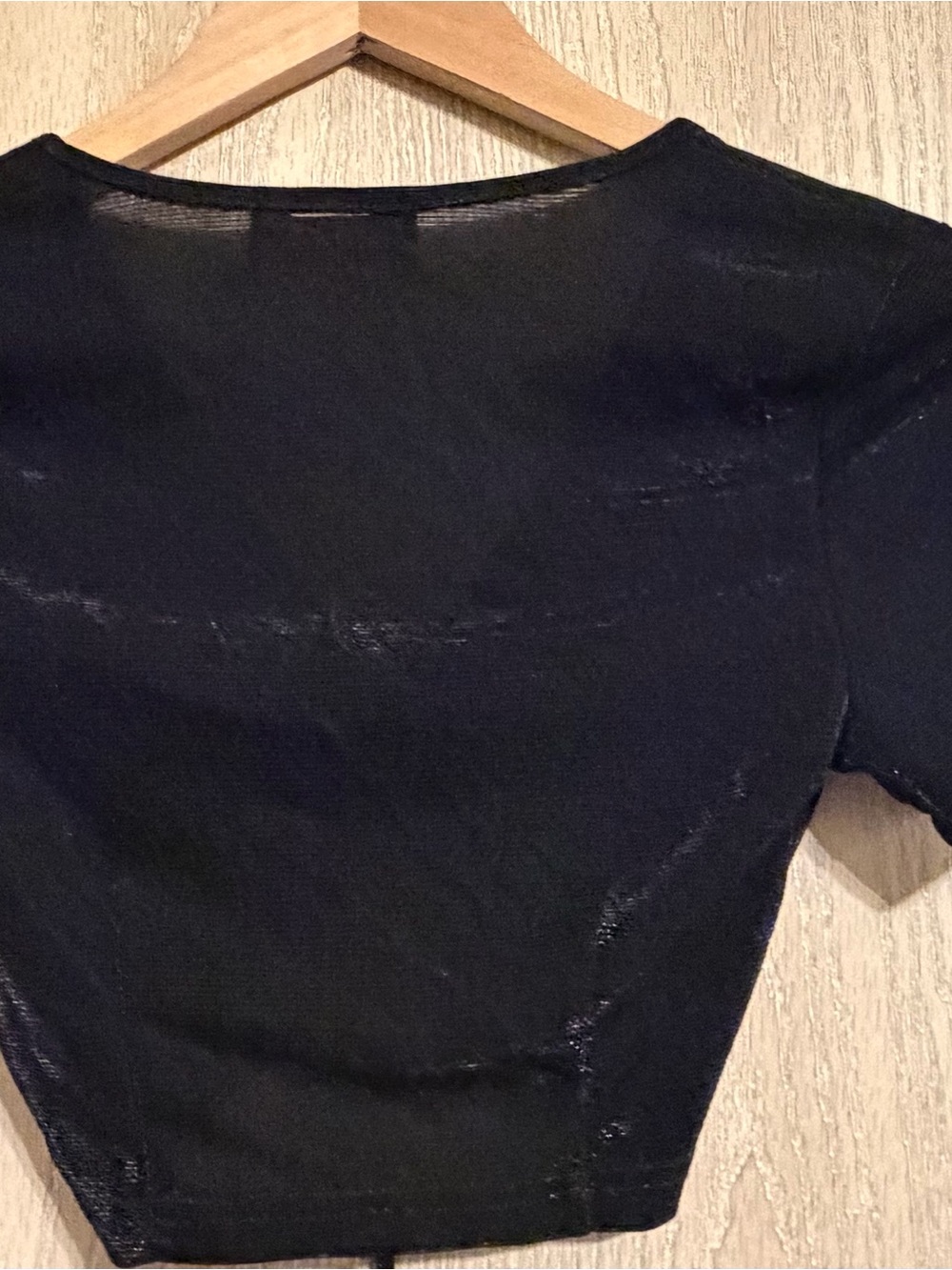 So Real Black Drawstring Ruched Crop Top - Picture 10 of 11